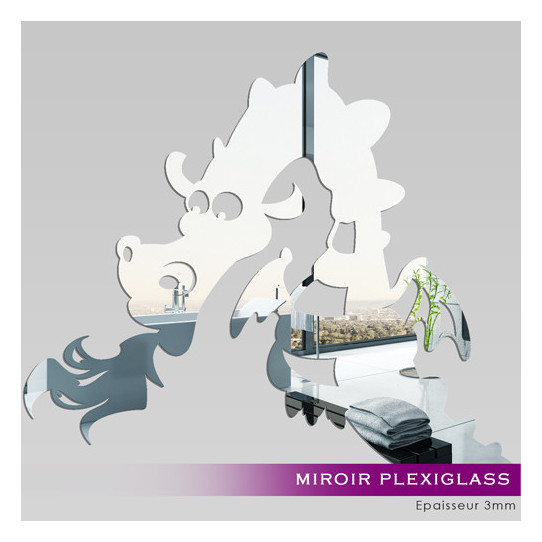 SEWACC Stickers Muraux Miroir Poissons Acrylique 3D - Décoration Ronde Salle De Bain