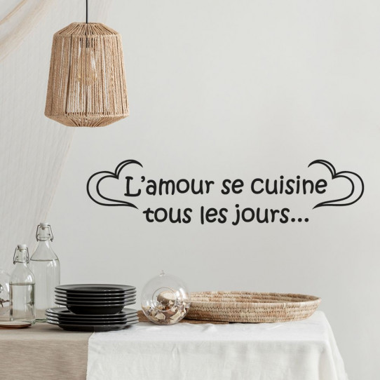 Stickers Citation L Amour Se Cuisine Tous Les Jours Des Prix Moins Cher Qu En Magasin